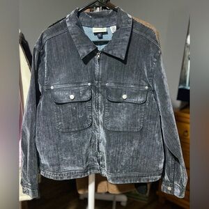 Universal Thread Gray Acid Wash Zip Denim